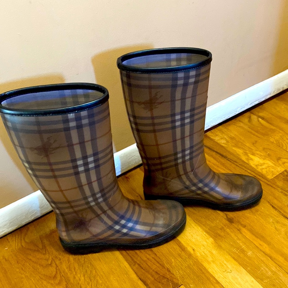 Burberry check rain boots * **PRICED TO SELL!***